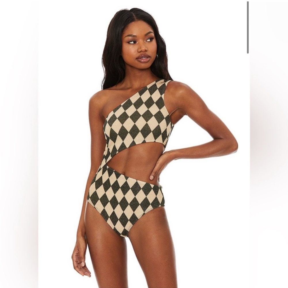 Beach Riot Celine Checkered Bathing Suit
